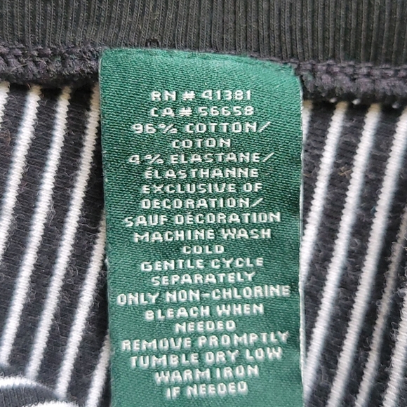 Lauren Ralph Lauren Striped Boatneck Top Black White Old Money Sz L Nautical - Picture 11 of 12